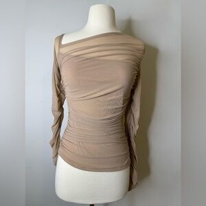 Elegant Tan Long Sleeve Women's Top